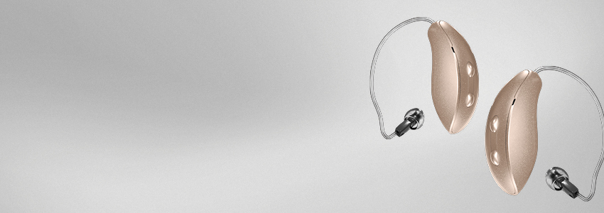 Receiver in canal hearing aids with gray background